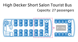 High Decker Short Salon Tourist Bus [Capacity: 27 passengers]