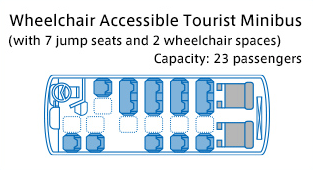 Wheelchair Accessible Tourist Minibus (with 7 jump seats and 2 wheelchair spaces)[Capacity: 23 passengers]